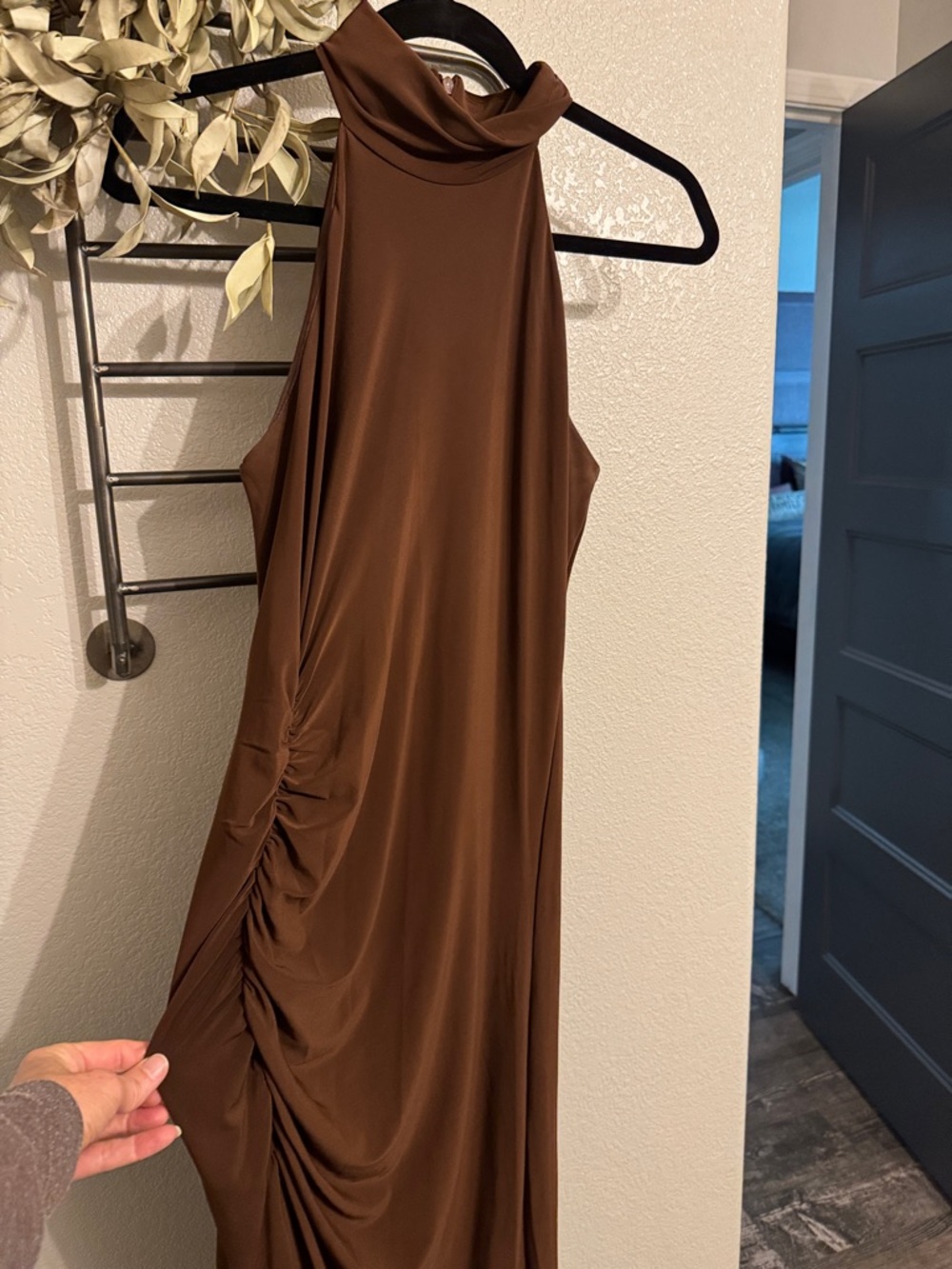 Taylor Brown High-Neck Sleeveless Maxi Dress